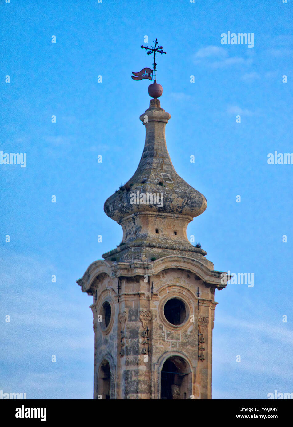 Italy, Bari, Apulia, Monopoli. Bell tower of the Basilica of the Madonna della Madia. Stock Photo