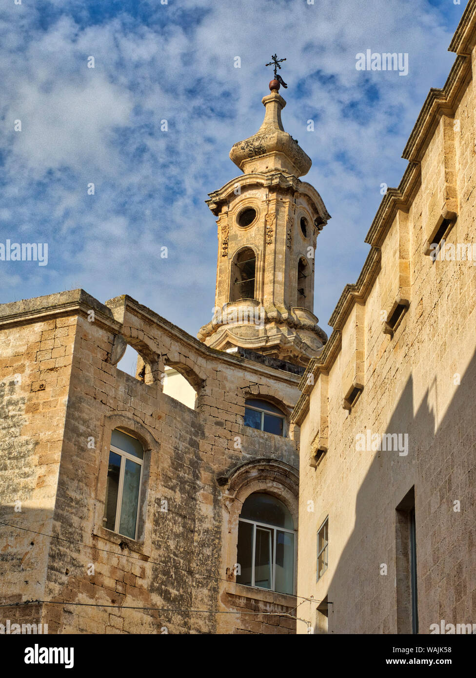 Italy, Bari, Apulia, Monopoli. Bell tower of the Basilica of the Madonna della Madia. Stock Photo