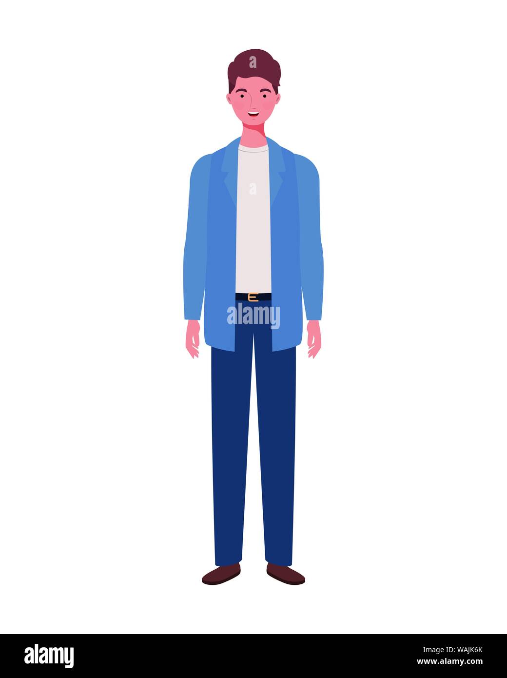 young man standing on white background Stock Vector Image & Art - Alamy