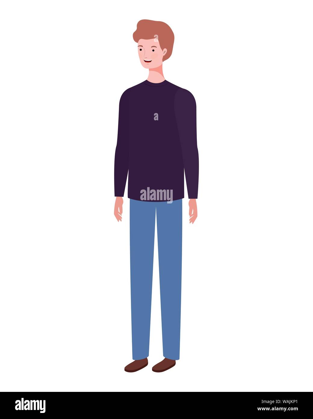 young man standing on white background Stock Vector Image & Art - Alamy