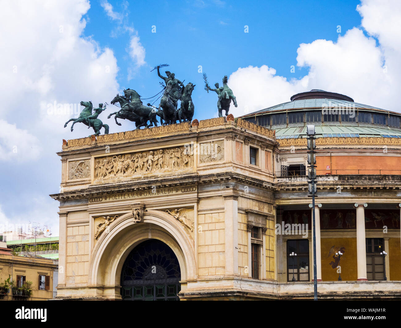 Italy, Sicily, Palermo. Garibaldi Theatre Stock Photo