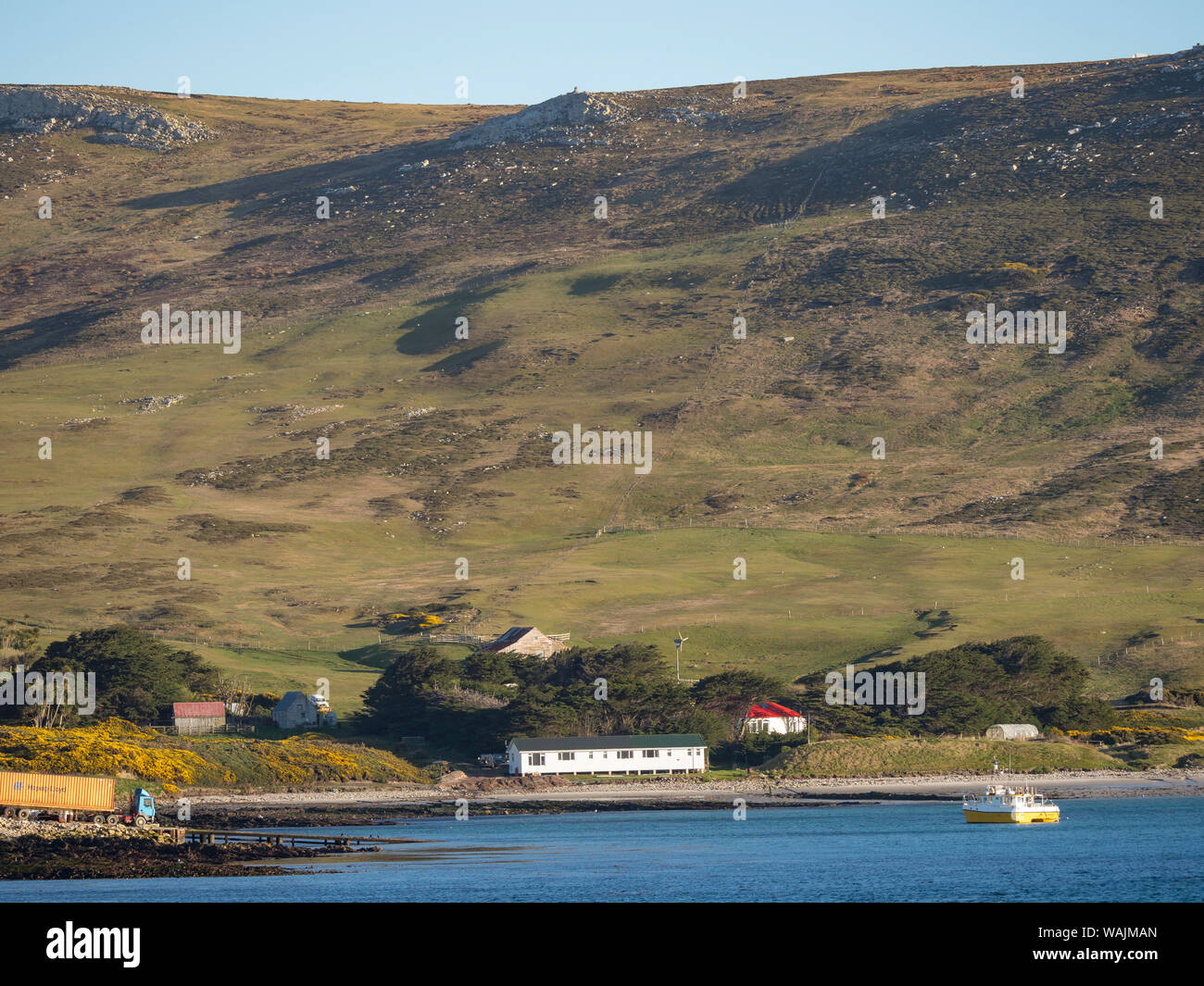 Carcass Island, a small island in West Falklands. (Editorial Use Only) Stock Photo