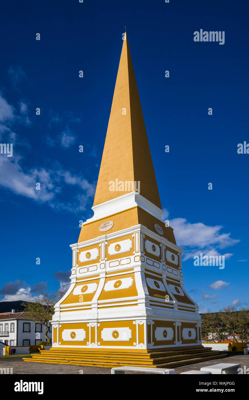 Portugal, Azores, Terceira Island, Angra do Heroismo. Obelisco da Memoria, Alto da Memoria park Stock Photo