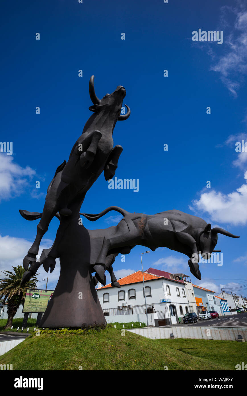 Portugal, Azores, Terceira Island, Angra do Heroismo. Bullfighting monument Stock Photo