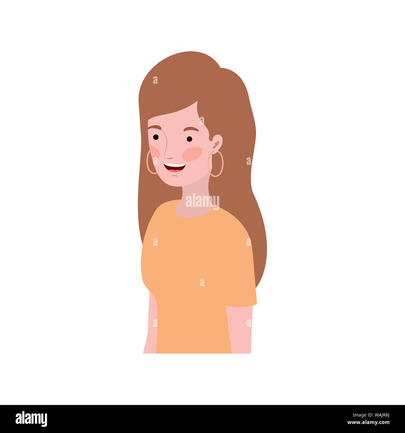 young woman smiling in white background Stock Vector Image & Art - Alamy