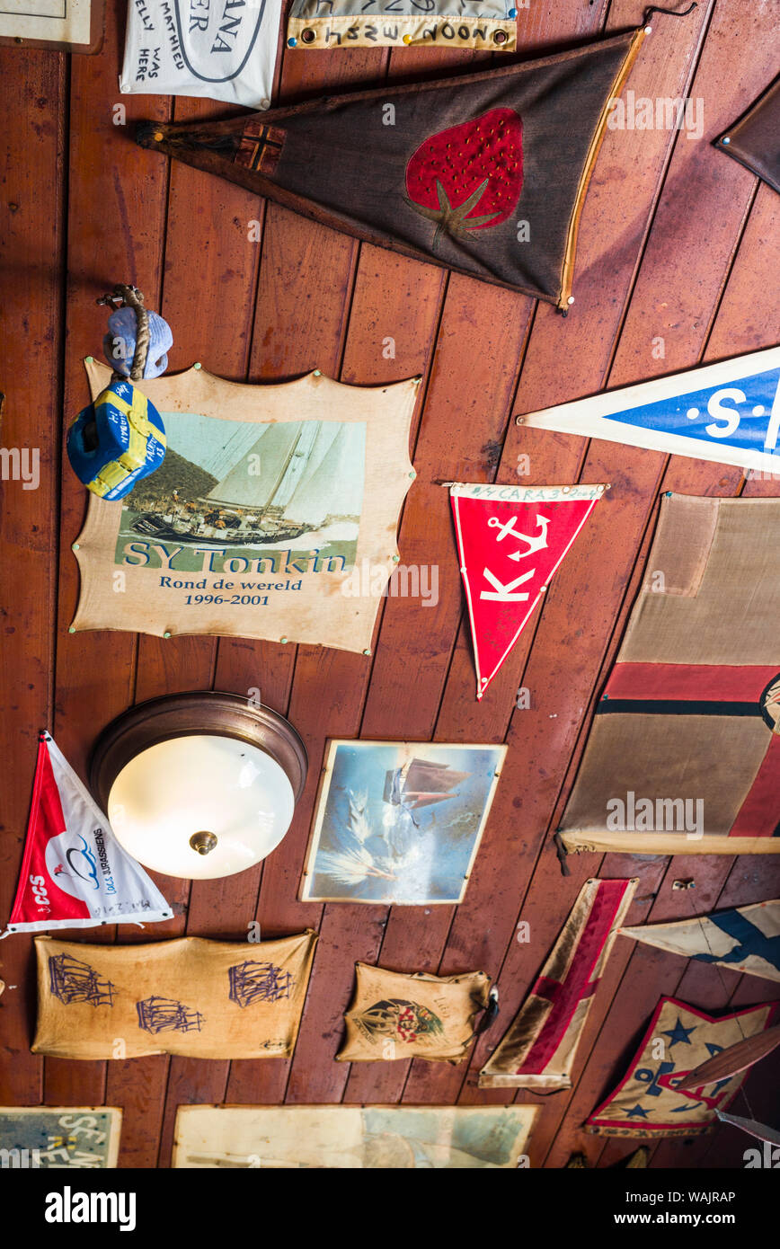 Portugal, Azores, Faial Island, Horta. Peter Cafe Sport, famous sailors bar and restaurant, yachting memorabilia Stock Photo