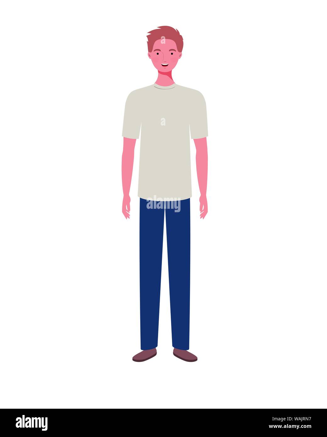 young man standing on white background Stock Vector Image & Art - Alamy