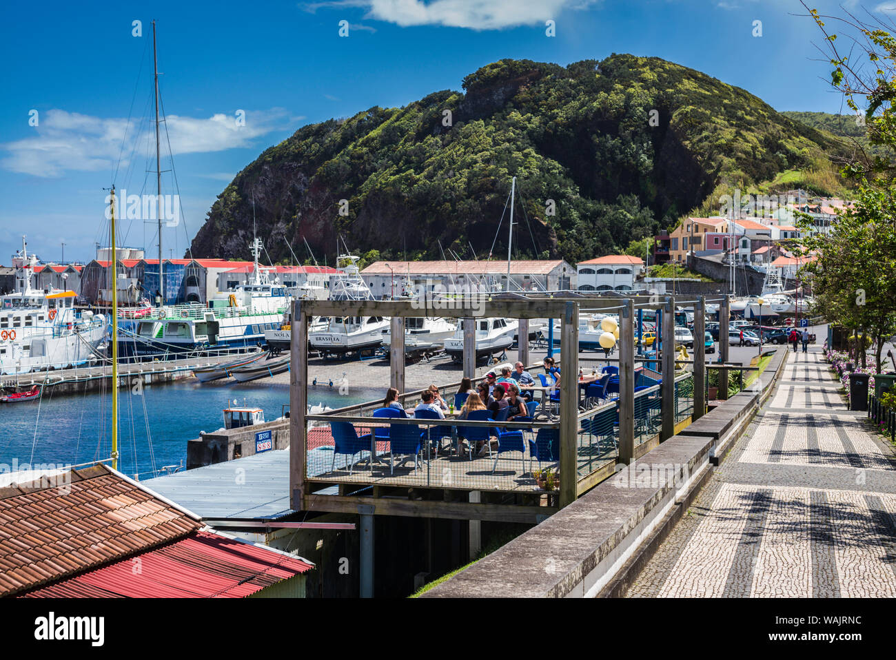 Portugal, Azores, Faial Island, Horta. Waterfront Stock Photo