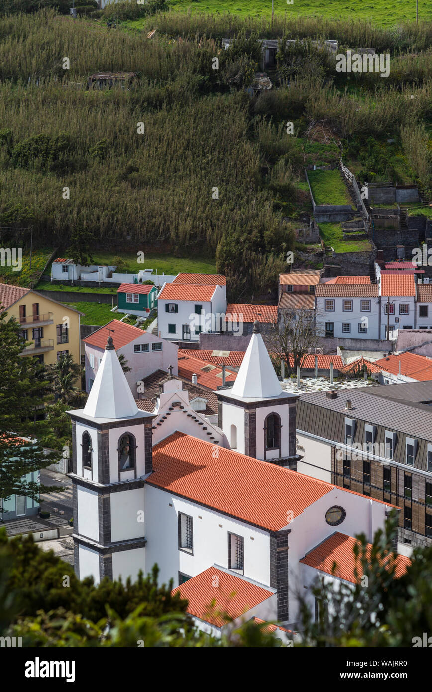 Portugal, Azores, Faial Island, Horta. Igreja de Nossa Senhora das Angustias exterior Stock Photo