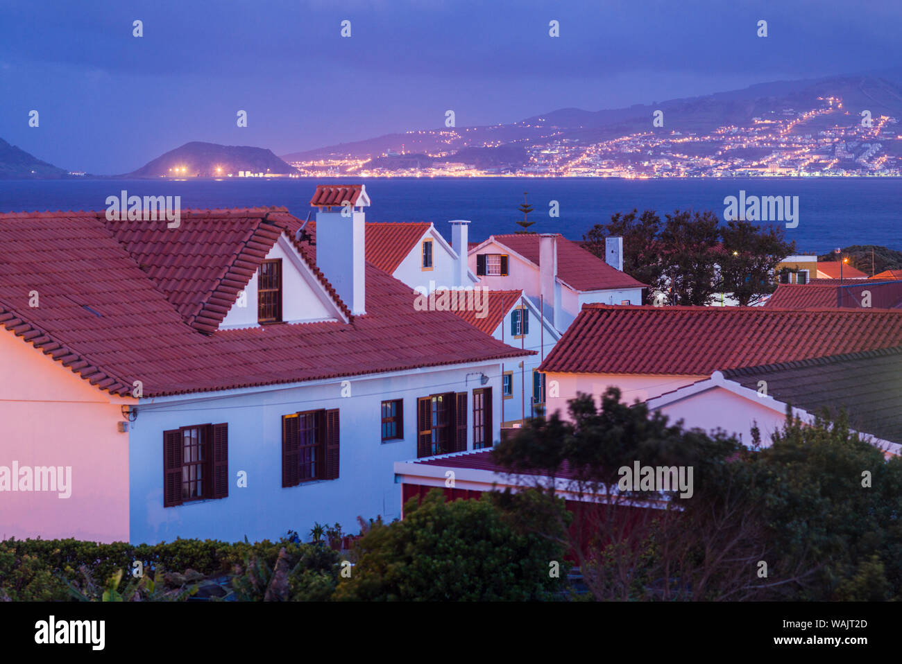 Portugal, Azores, Pico Island, Madalena. Elevated town view Stock Photo ...