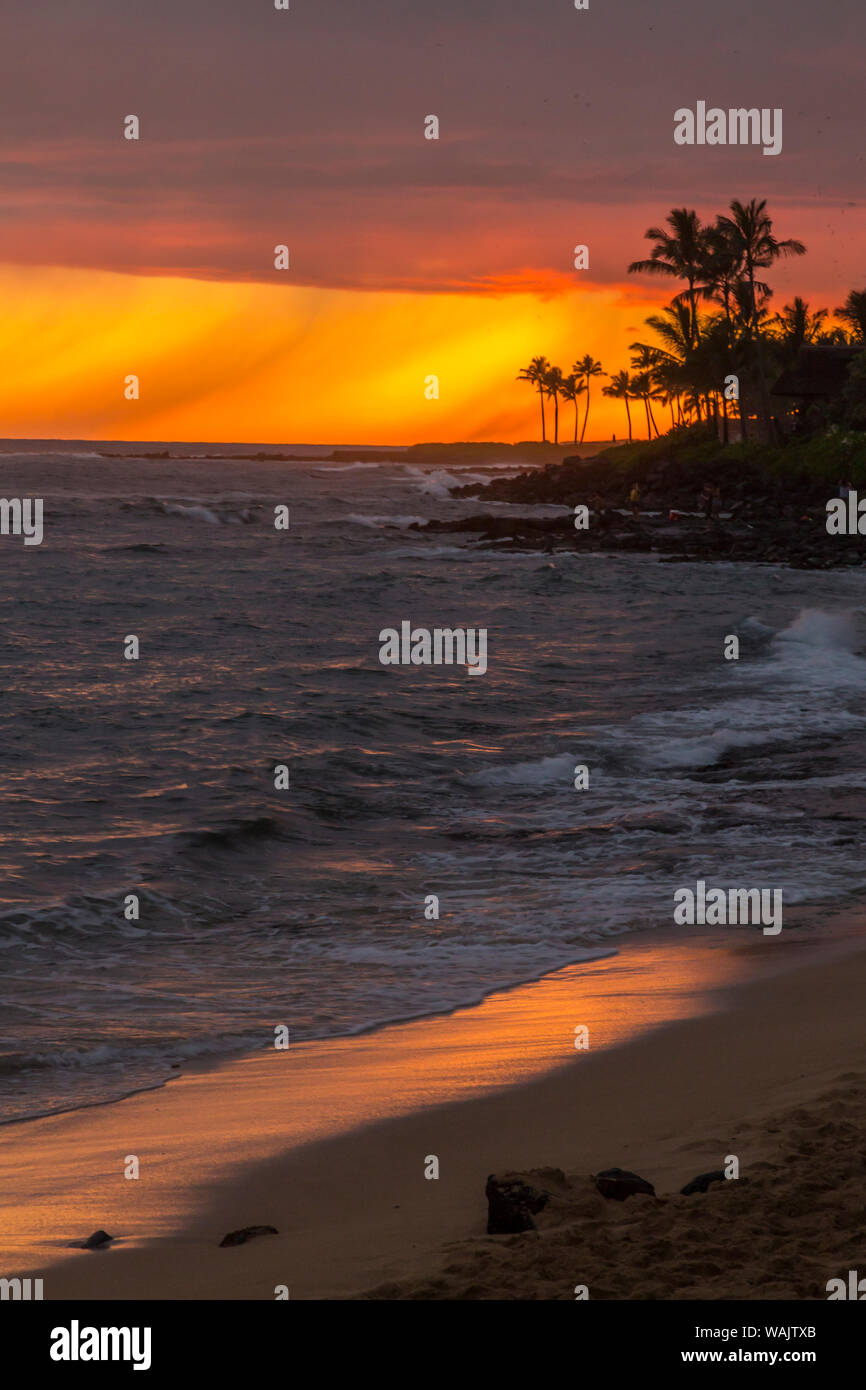 USA, Hawaii, Kauai. Lawai Beach at sunset. Credit as: Cathy & Gordon Illg / Jaynes Gallery / DanitaDelimont.com Stock Photo