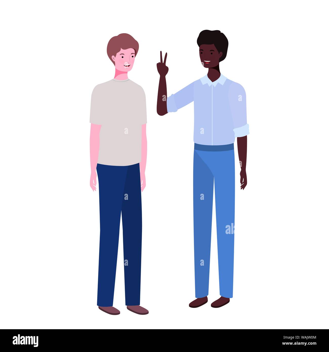 young men standing on white background Stock Vector Image & Art - Alamy