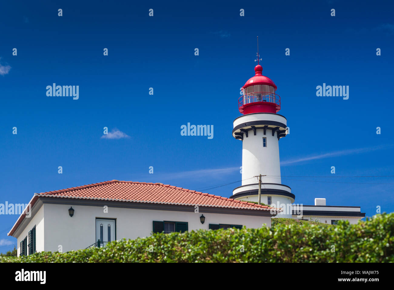 Portugal, Azores, Sao Jorge Island, Topo. Ponta do Topo lighthouse Stock Photo
