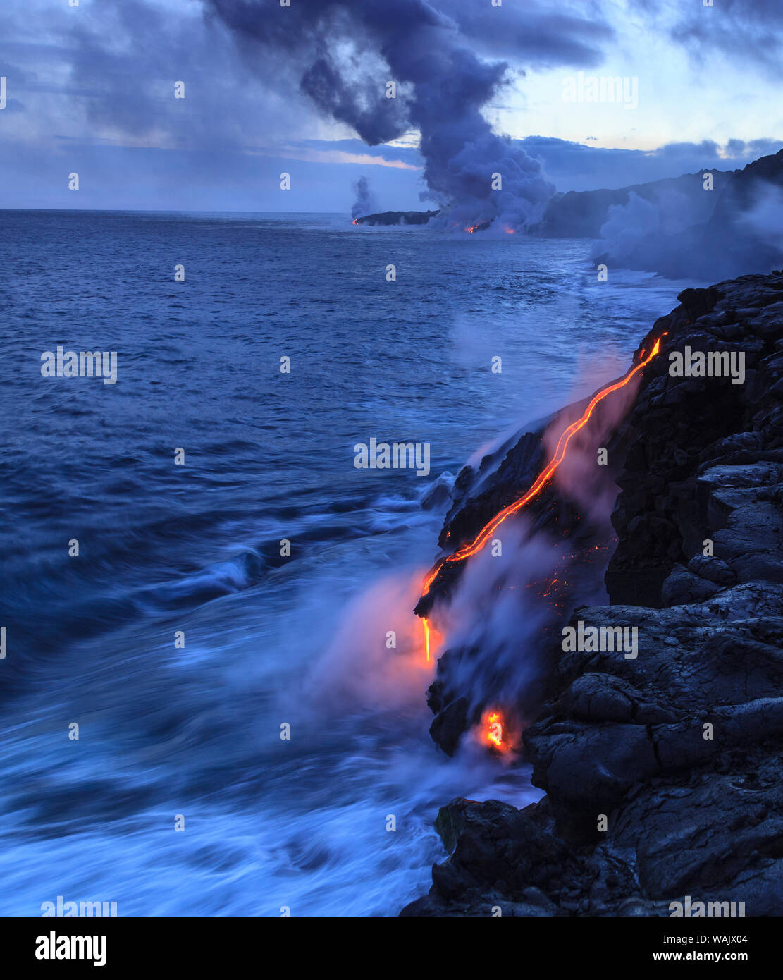 Kilauea Lava Flow Near Former Town Of Kalapana, Big Island, Hawaii, USA ...