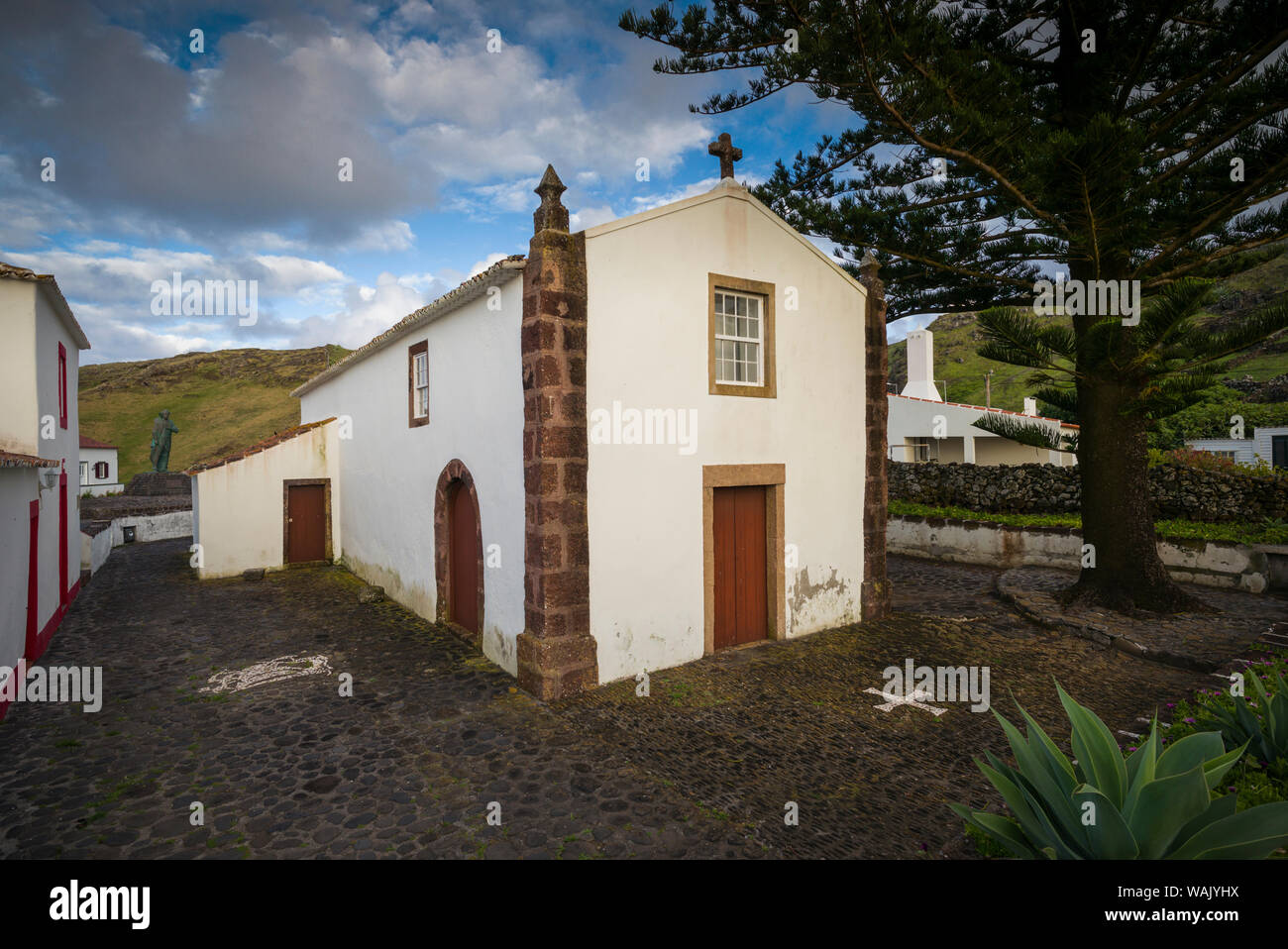Portugal, Azores, Santa Maria Island, Anjos. Place where Christopher Columbus made landfall after discovering the New World, Igreja Nossa Senhora dos Anjos, first church in the Azores, 15th century Stock Photo