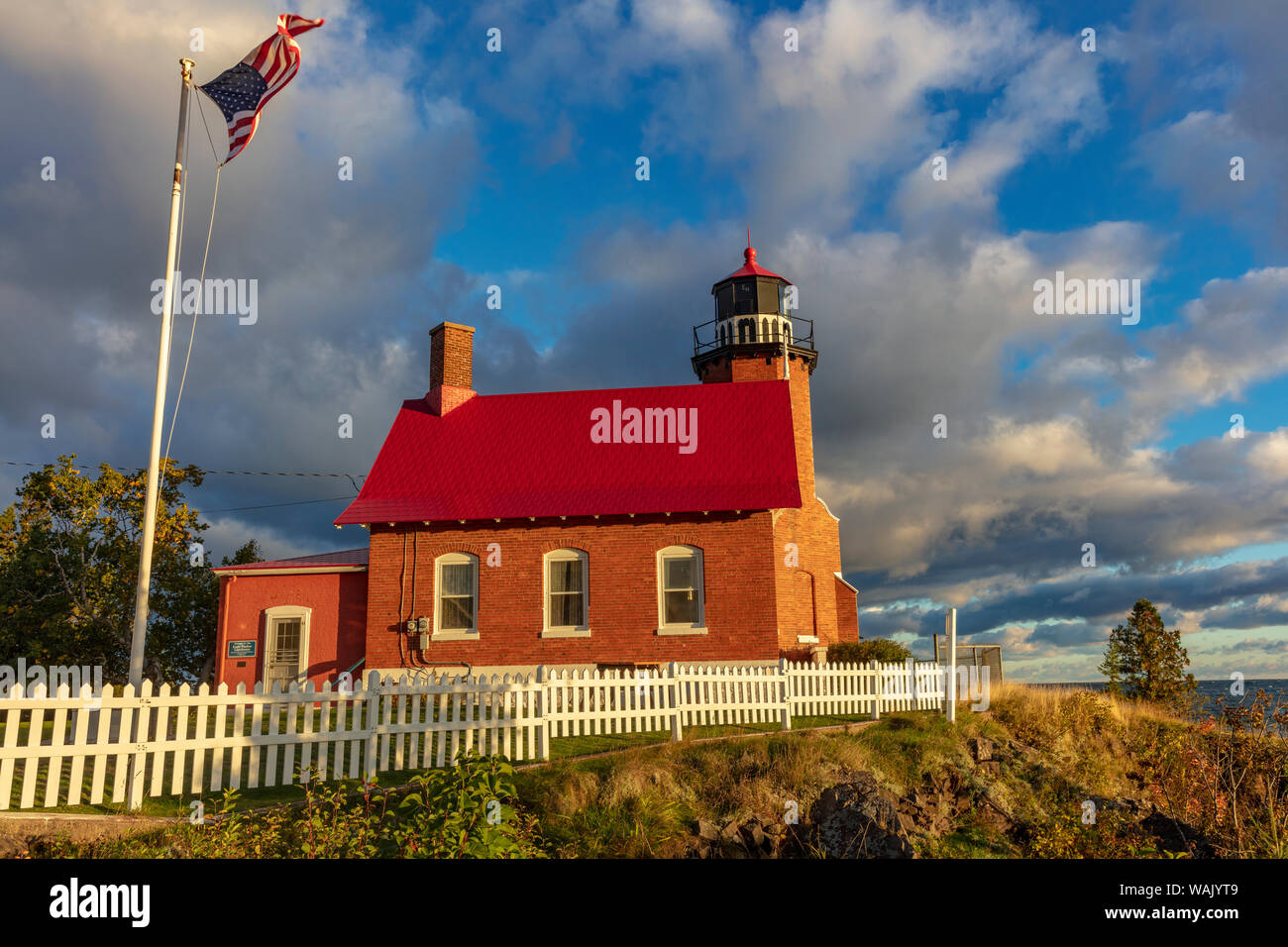 Historic Eagle Harbor Lighthouse n the Upper Peninsula of Michigan, USA Stock Photo