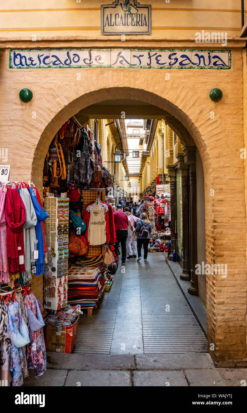 Spain, Granada, Alcaiceria, bazaar Stock Photo