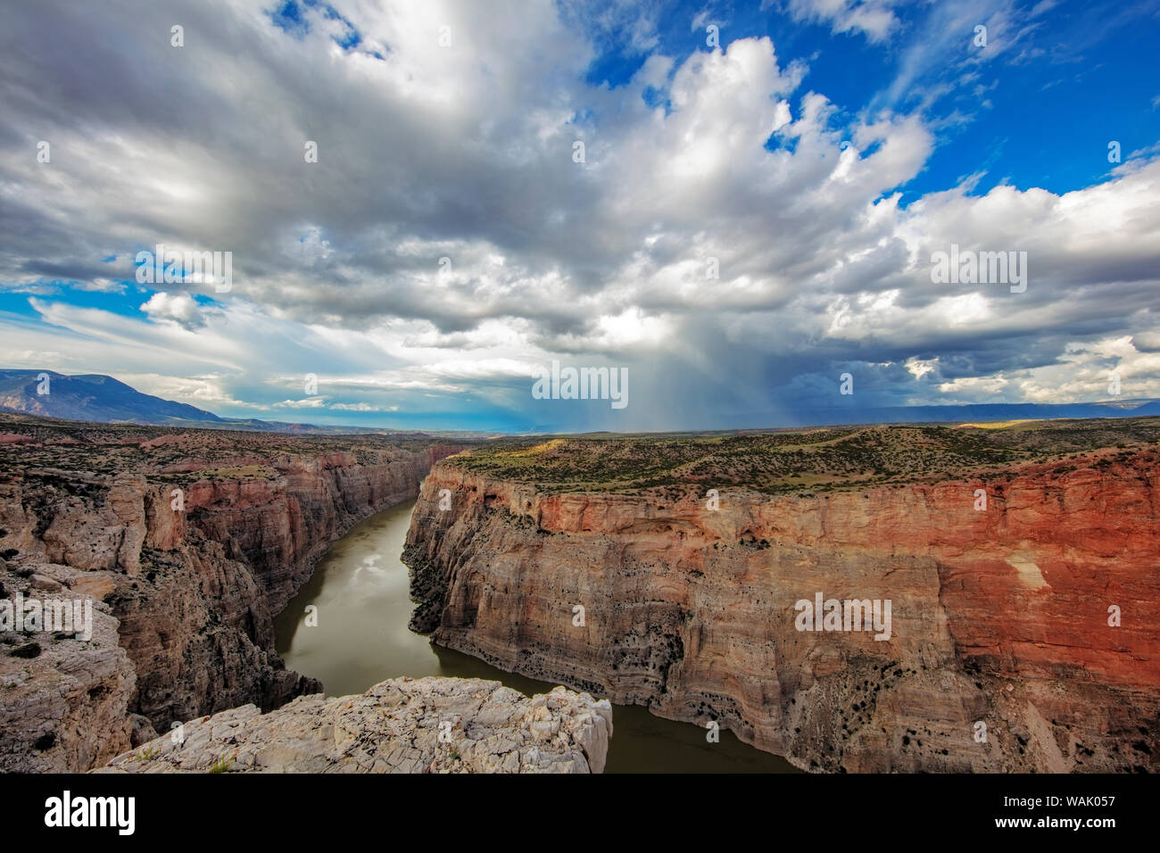 Stormy clouds over the Bighorn River in the Bighorn National Recreation