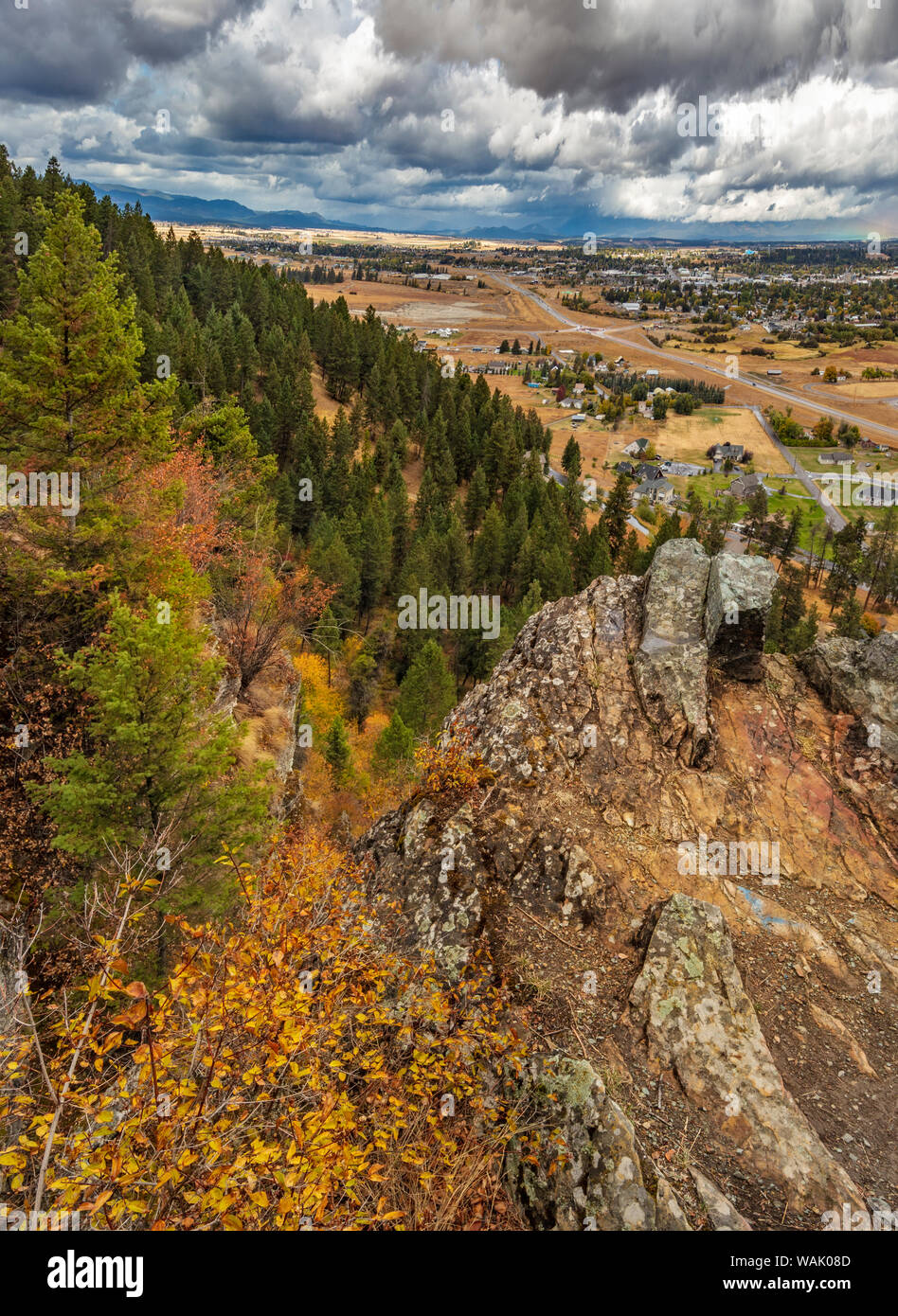 View of Kalispell and the Flathead Valley from overlook at Lone Pine