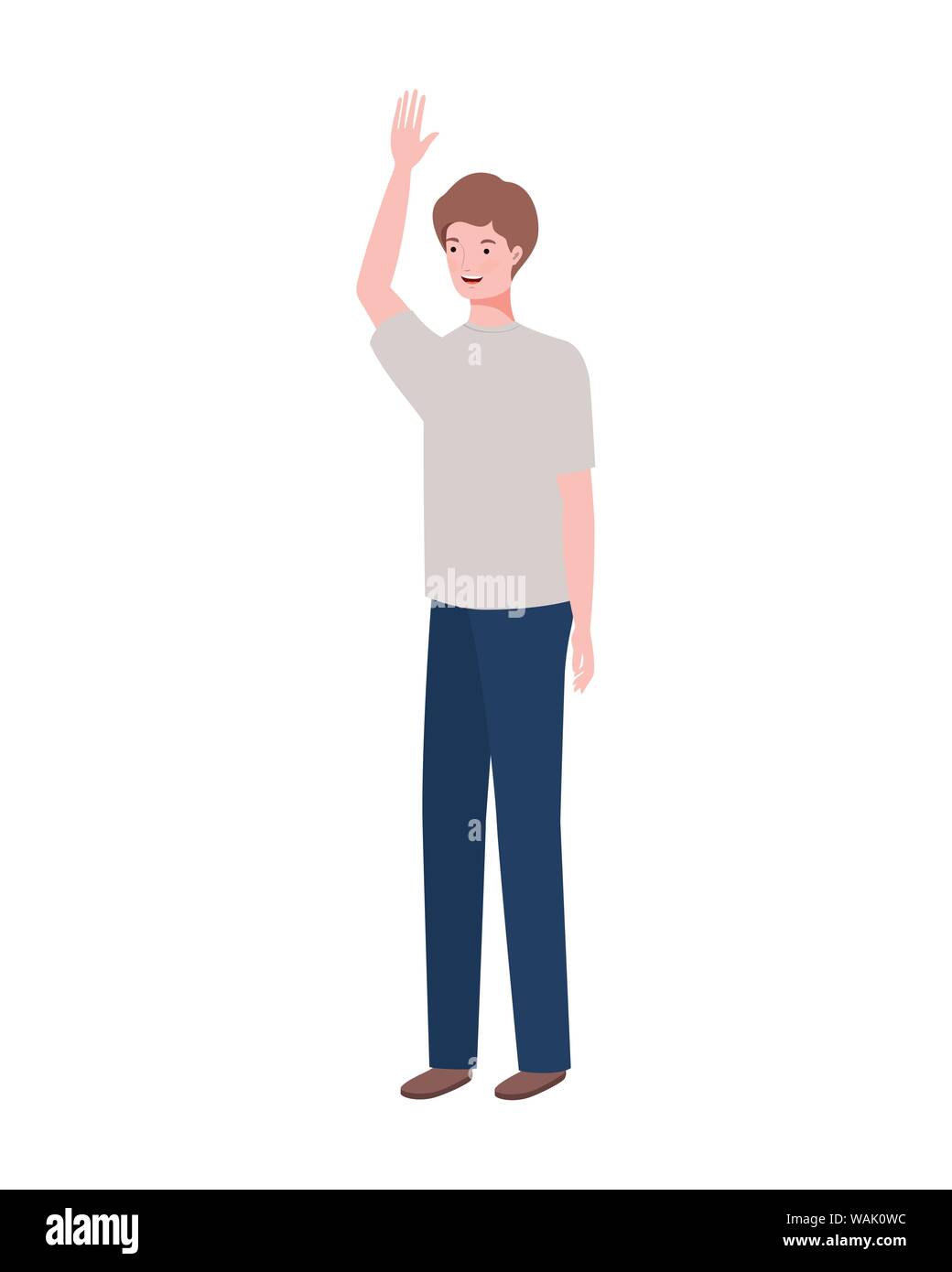 young man standing on white background Stock Vector Image & Art - Alamy
