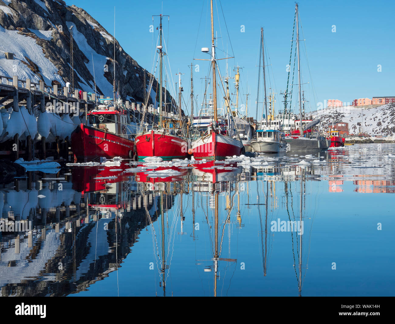 Nuuk Harbor. Nuuk, capital of Greenland. (Editorial Use Only) Stock Photo