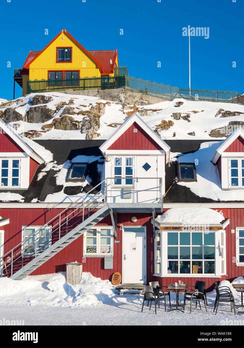 The old town, Nuuk, capital of Greenland. (Editorial Use Only) Stock Photo