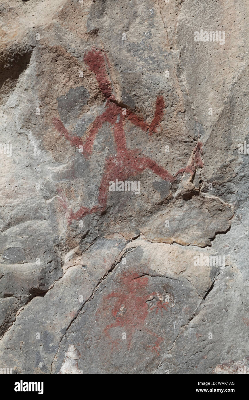 USA, New Mexico, Gila Cliff Dwellings National Monument. Pictograph paintings on rock. Credit as: Dennis Flaherty / Jaynes Gallery / DanitaDelimont.com Stock Photo