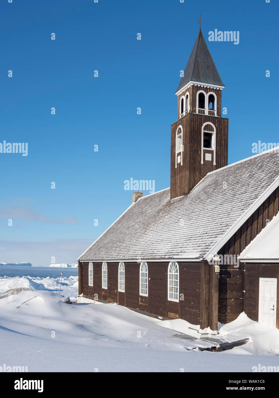 The Zion's Church. Greenland. (Editorial Use Only) Stock Photo