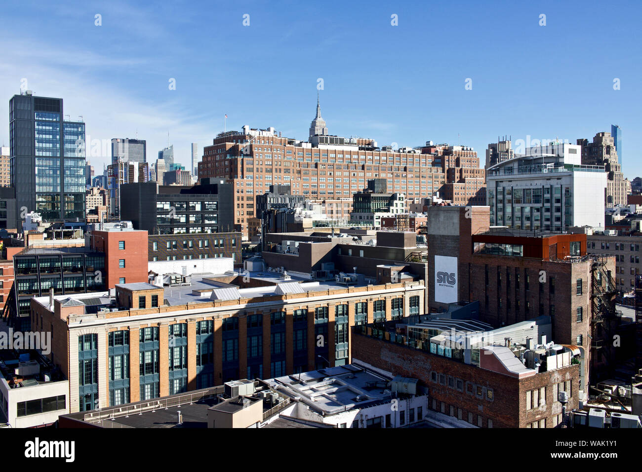 Usa, New York, Manhattan. View from MoMa museum terrace, Empire State  Building summit behind London Terrace building Stock Photo - Alamy