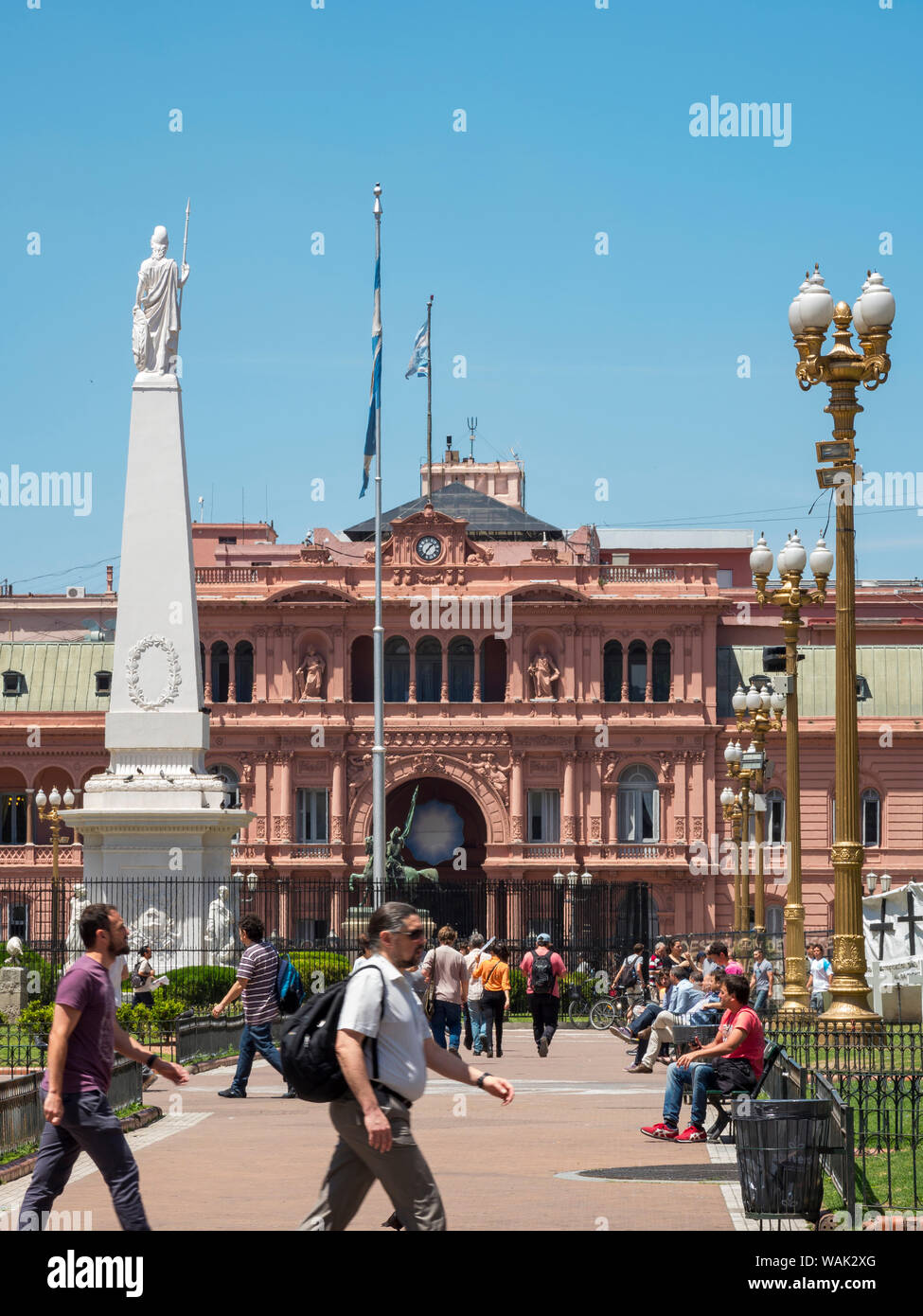 Plaza de Mayo and Casa Rosada. South America, Buenos Aires, Argentina. (Editorial Use Only) Stock Photo