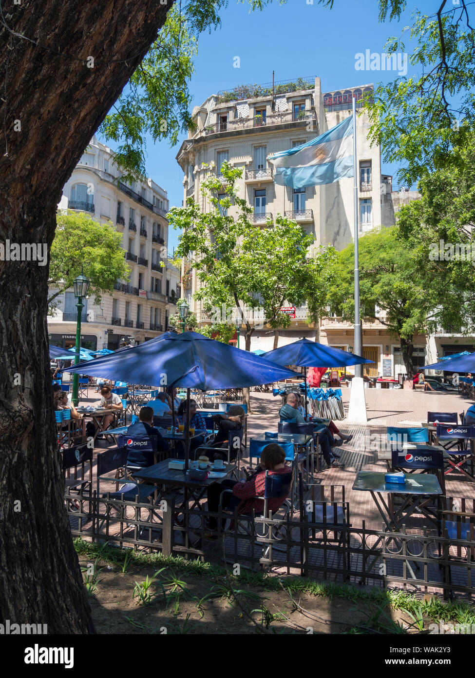 Plaza Dorrego in San Telmo, Buenos Aires, Argentina. (Editorial Use Only) Stock Photo