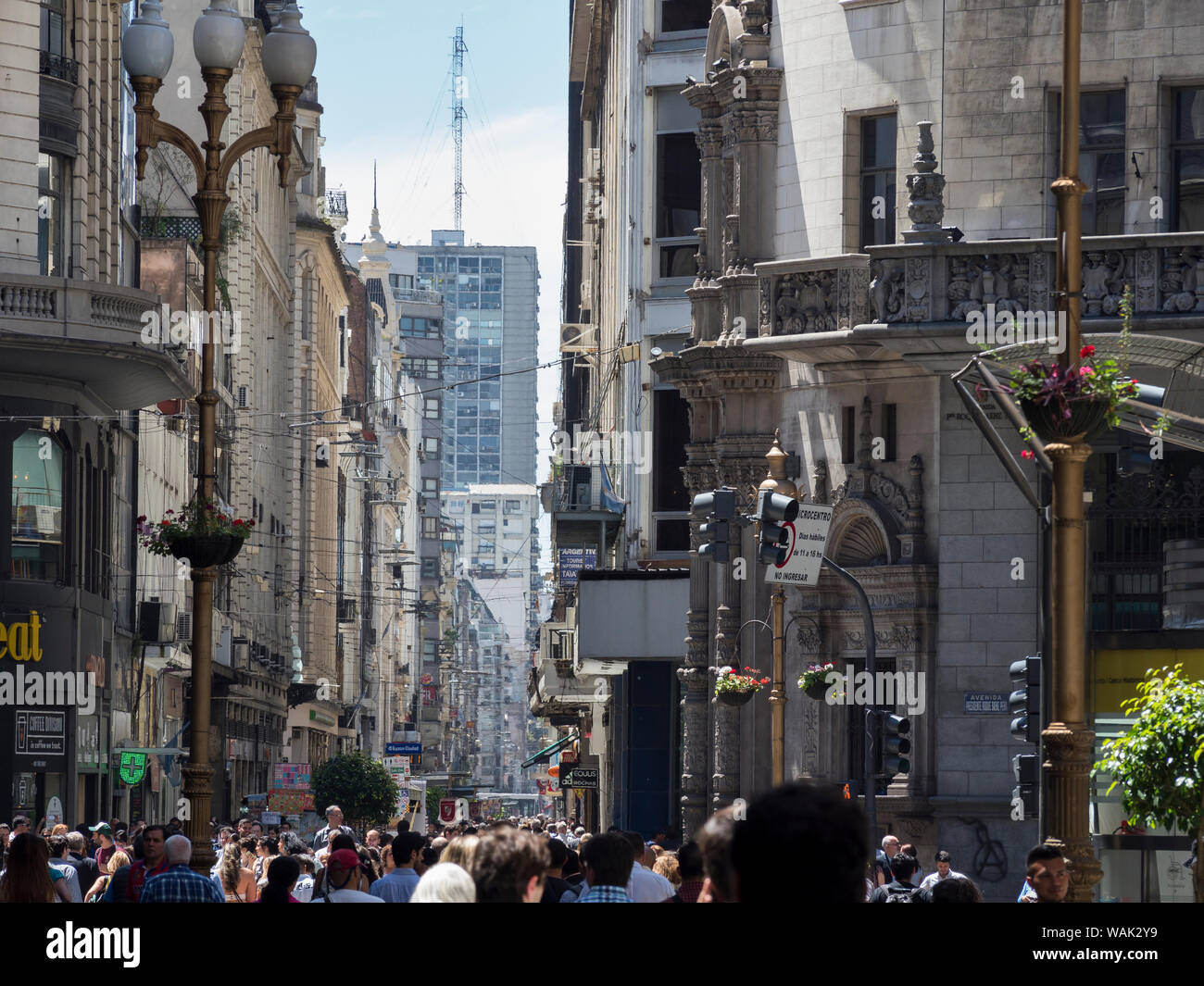 Pedestrians on Florida Street in the Microcentro. Buenos Aires ...
