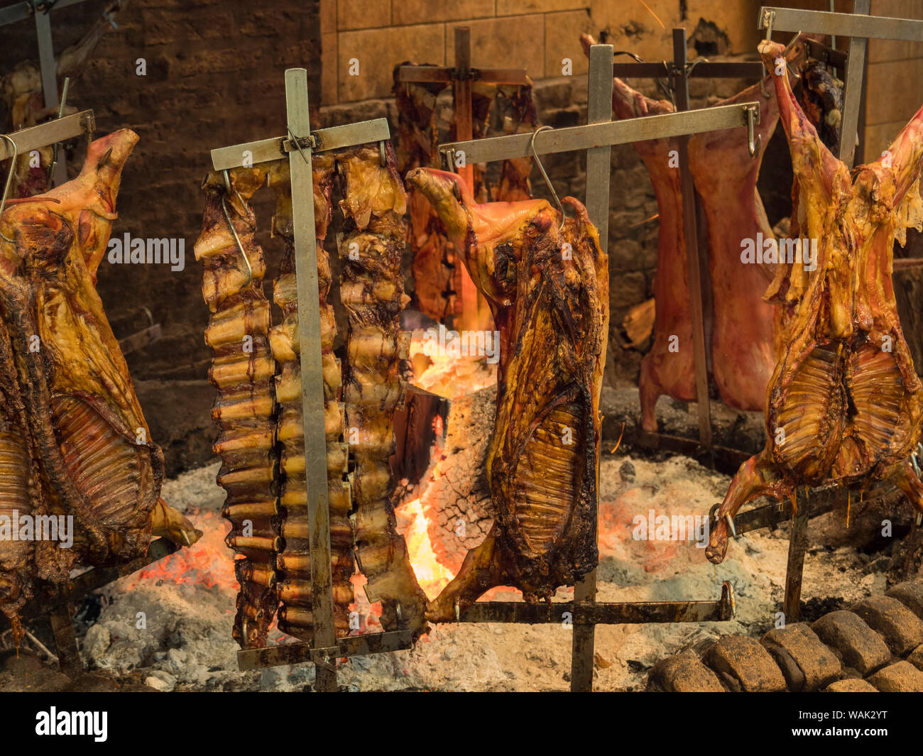 Typical meat restaurant Asador Criollo in Microcentro, Buenos Aires, Argentina. (Editorial Use Only) Stock Photo