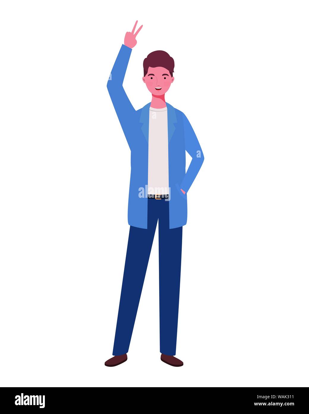 young man standing on white background Stock Vector Image & Art - Alamy