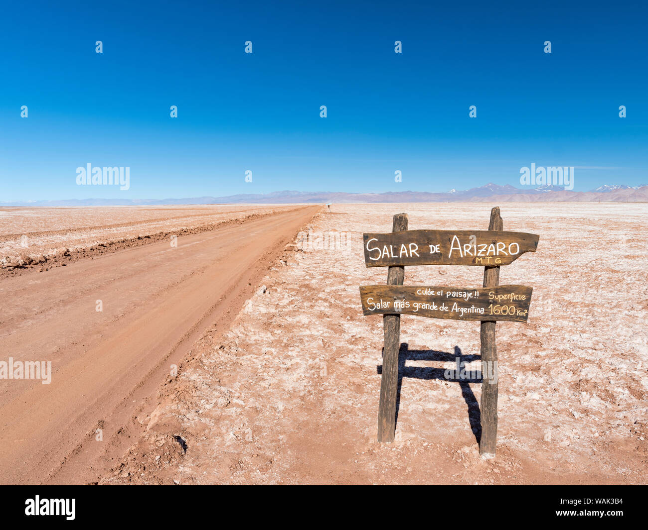 Salar de Arizaro, one of the largest salt flats in the world. The Altiplano, near the village of Tolar Grande, close to the border of Chile. South America, Argentina Stock Photo