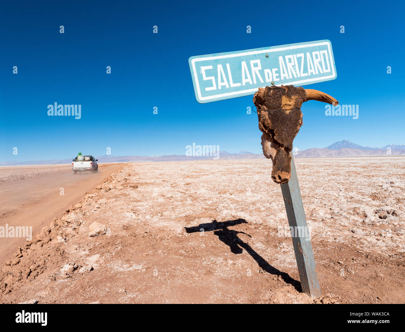 Salar de Arizaro, one of the largest salt flats in the world. The Altiplano, near the village of Tolar Grande, close to the border of Chile. South America, Argentina (Editorial Use Only) Stock Photo