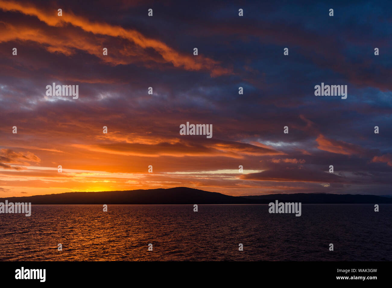 Argentina, Tierra del Fuego, Beagle Channel sunset Stock Photo - Alamy