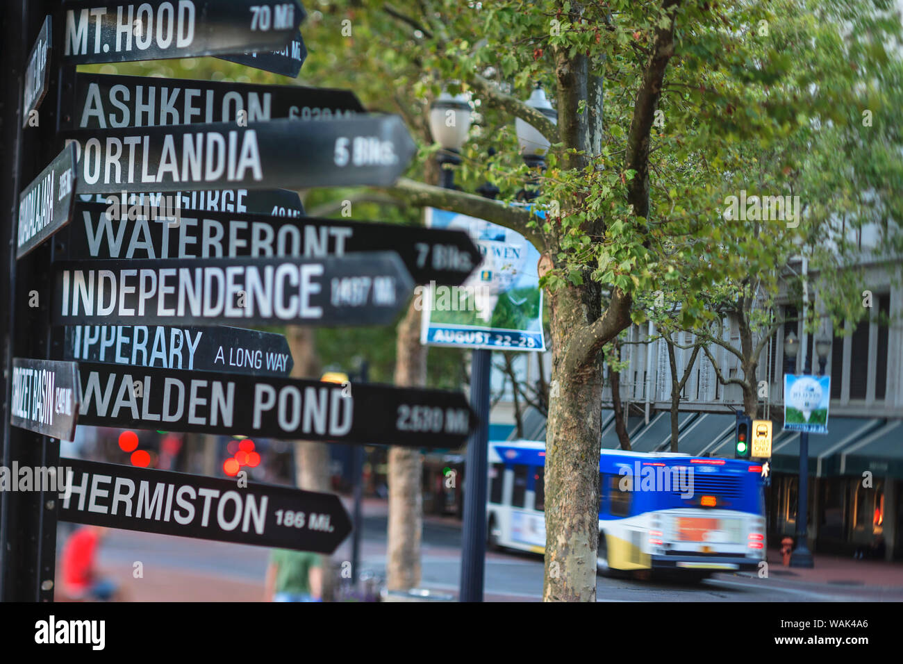 Historic section of downtown Portland near Pioneer Square, Oregon, USA