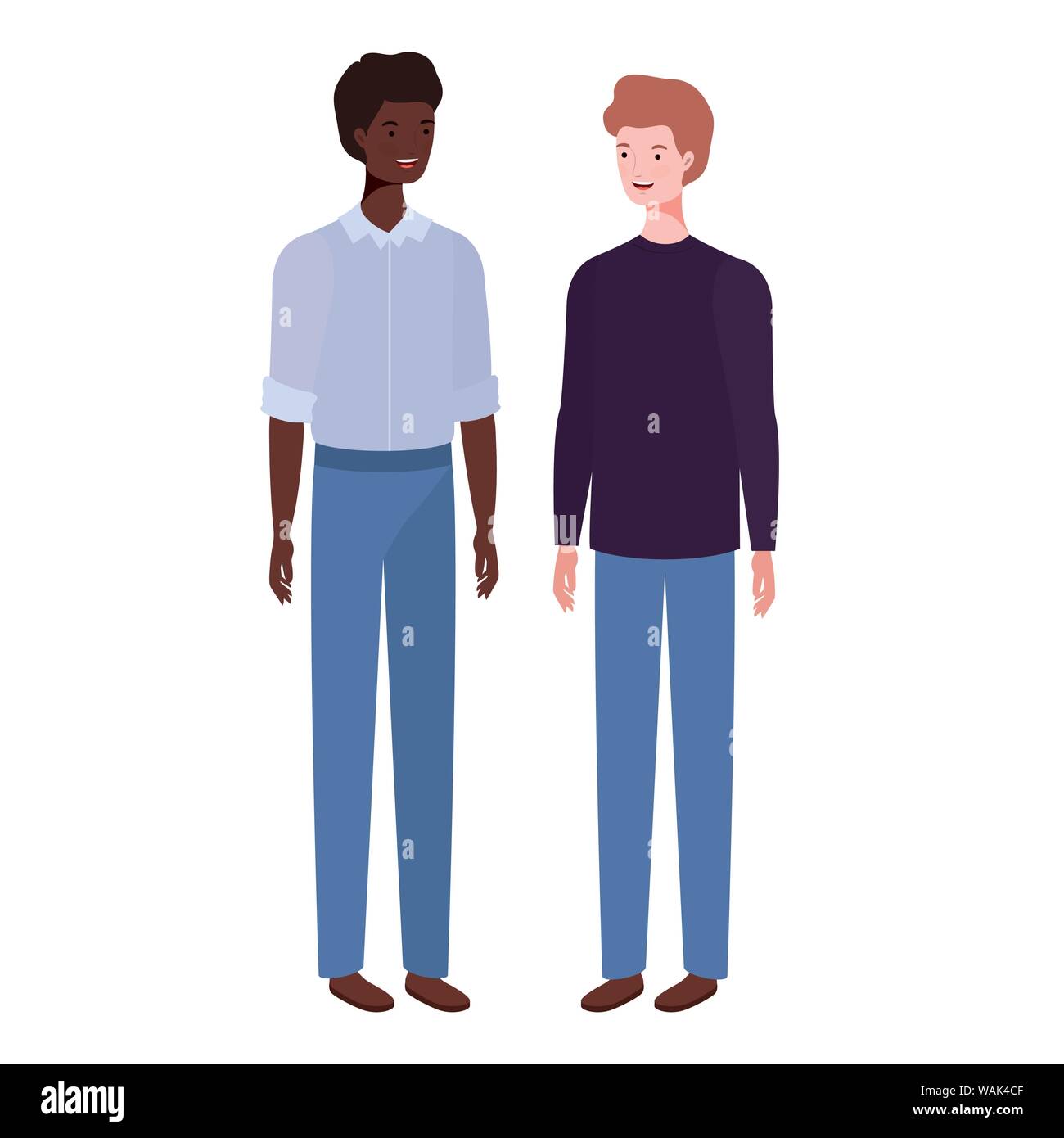 young men standing on white background Stock Vector Image & Art - Alamy