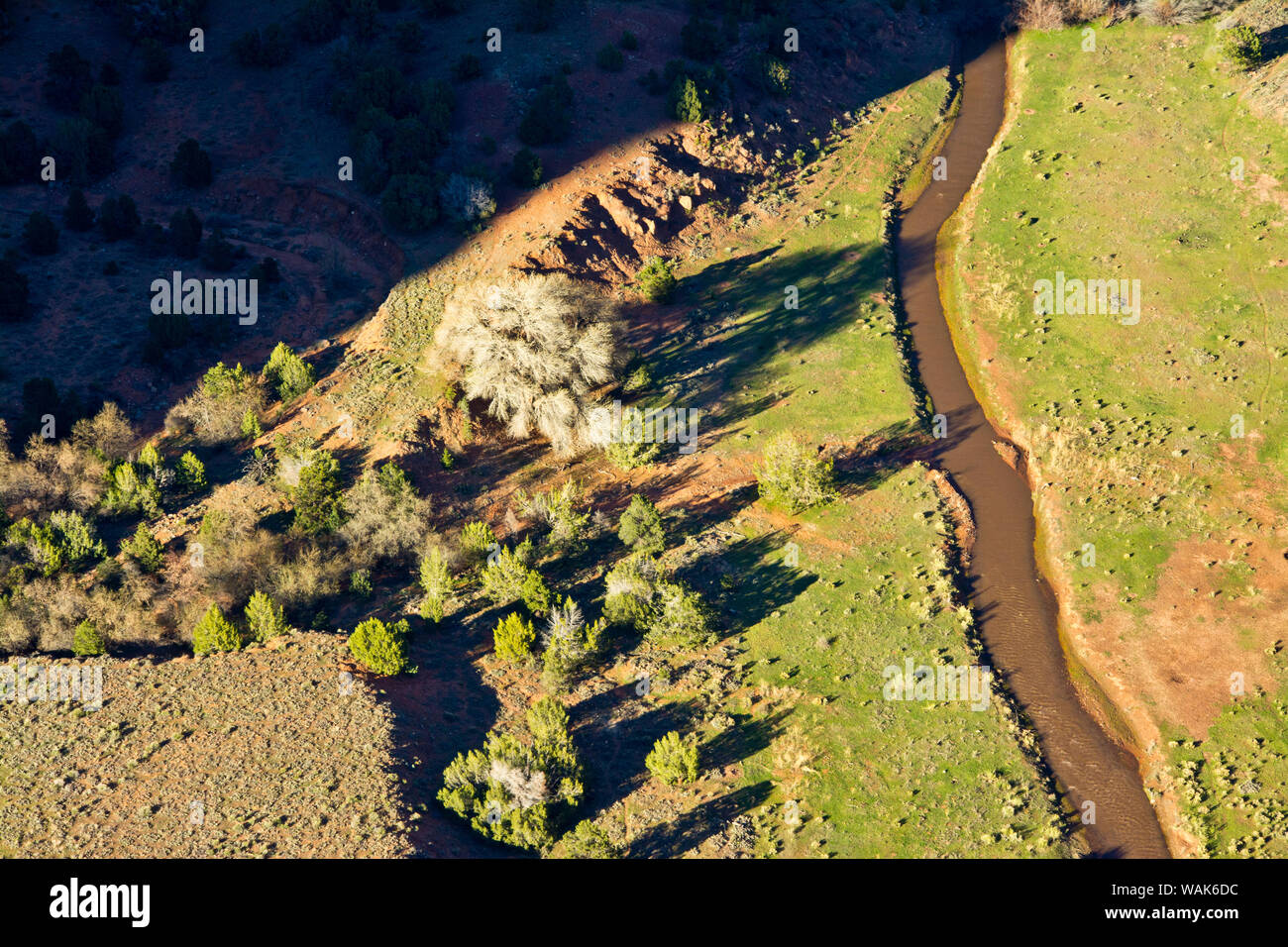 Downward viewpoint, Canyon de Chelly River, Canyon de Chelly National