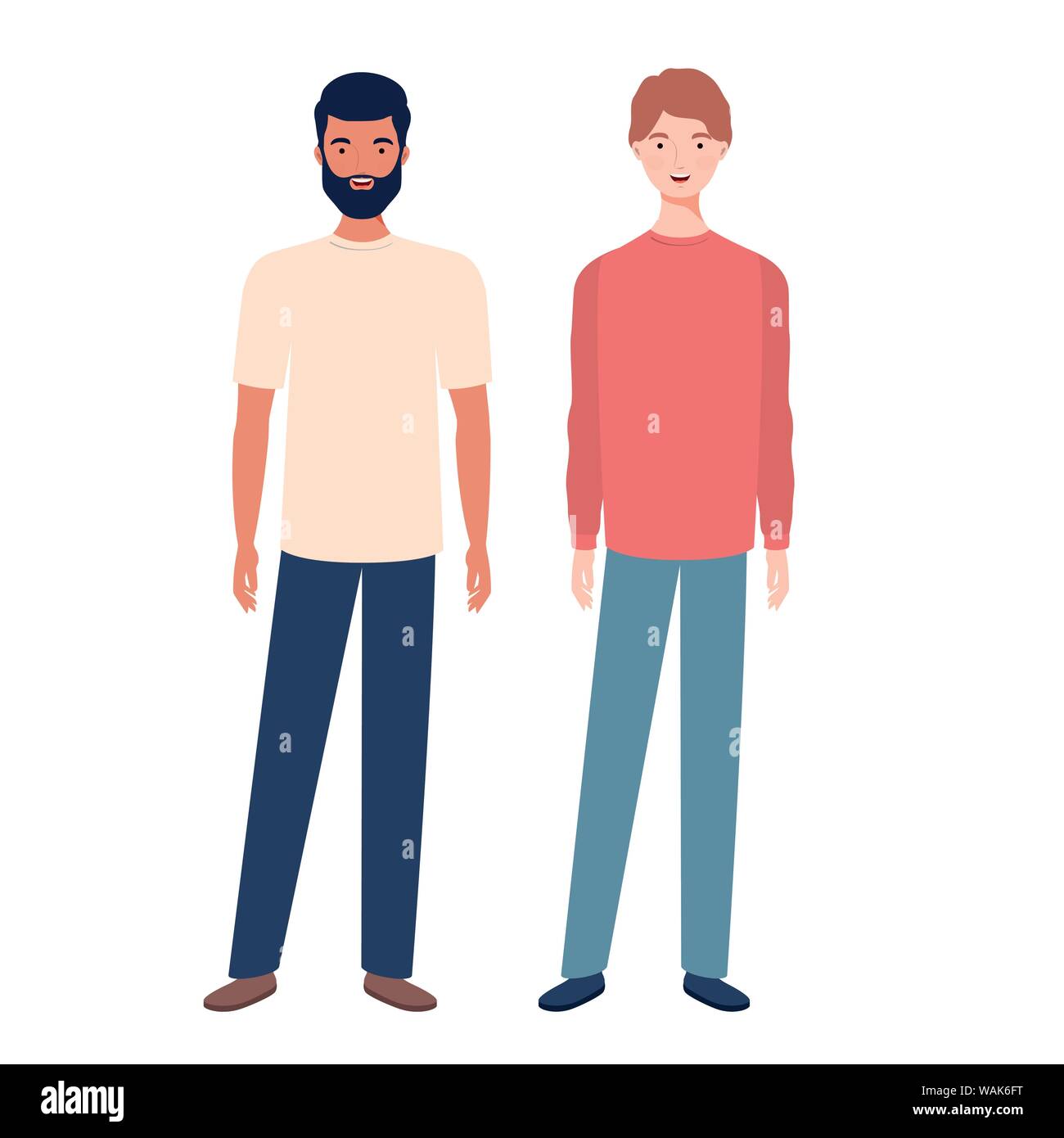 young men standing on white background Stock Vector Image & Art - Alamy
