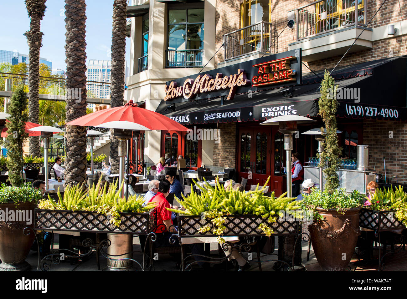 Gaslamp Quarter, San Diego, California. (Editorial Use Only Stock Photo