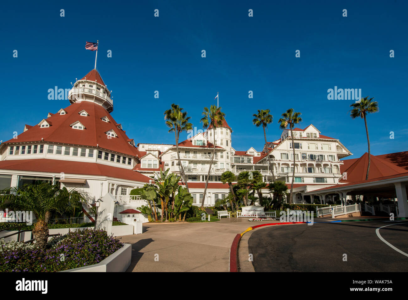 Hotel Del Coronado California Historical Landmark No. 844, San Diego, California. Stock Photo