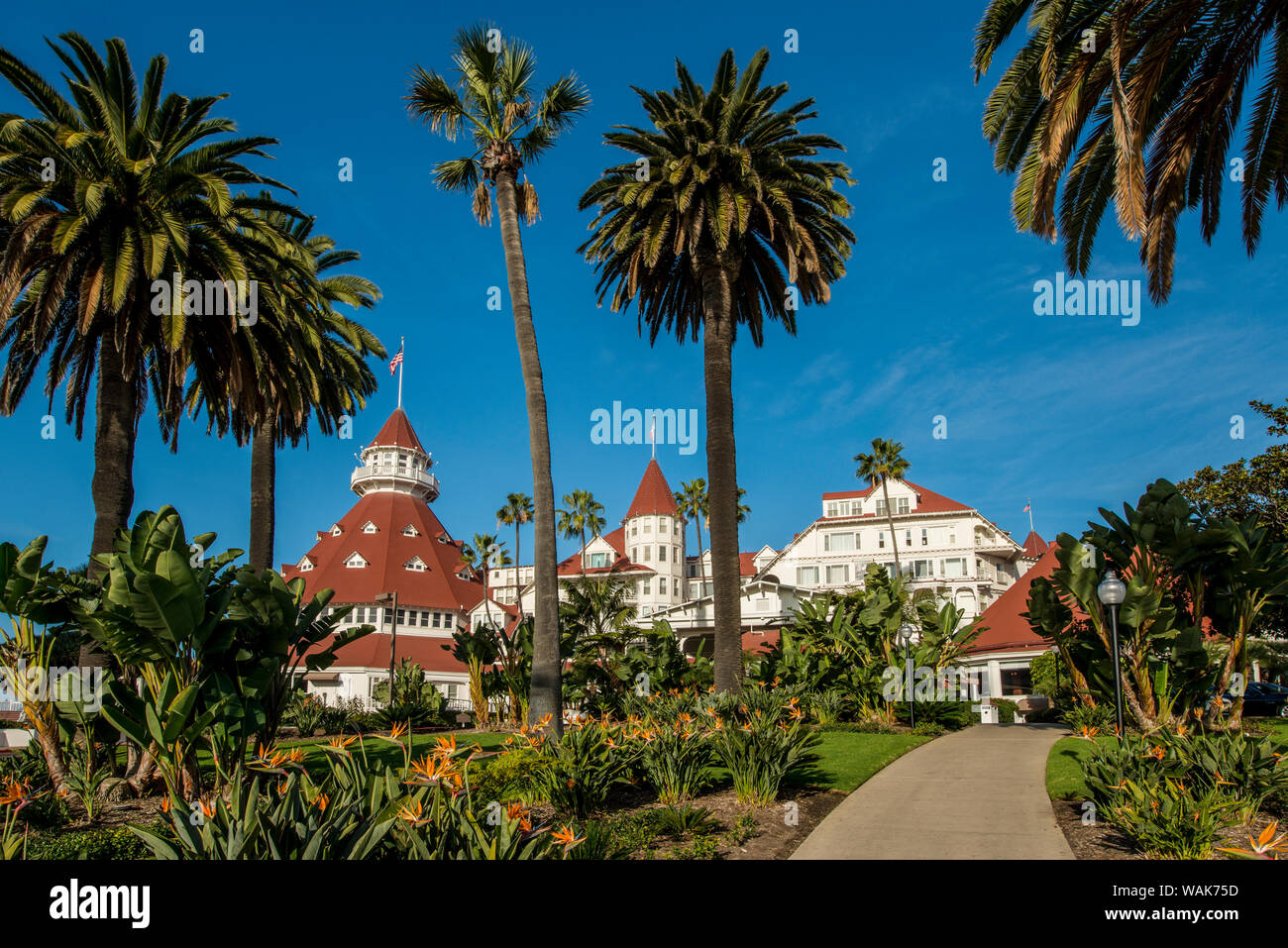 Hotel Del Coronado California Historical Landmark No. 844, San Diego, California. Stock Photo