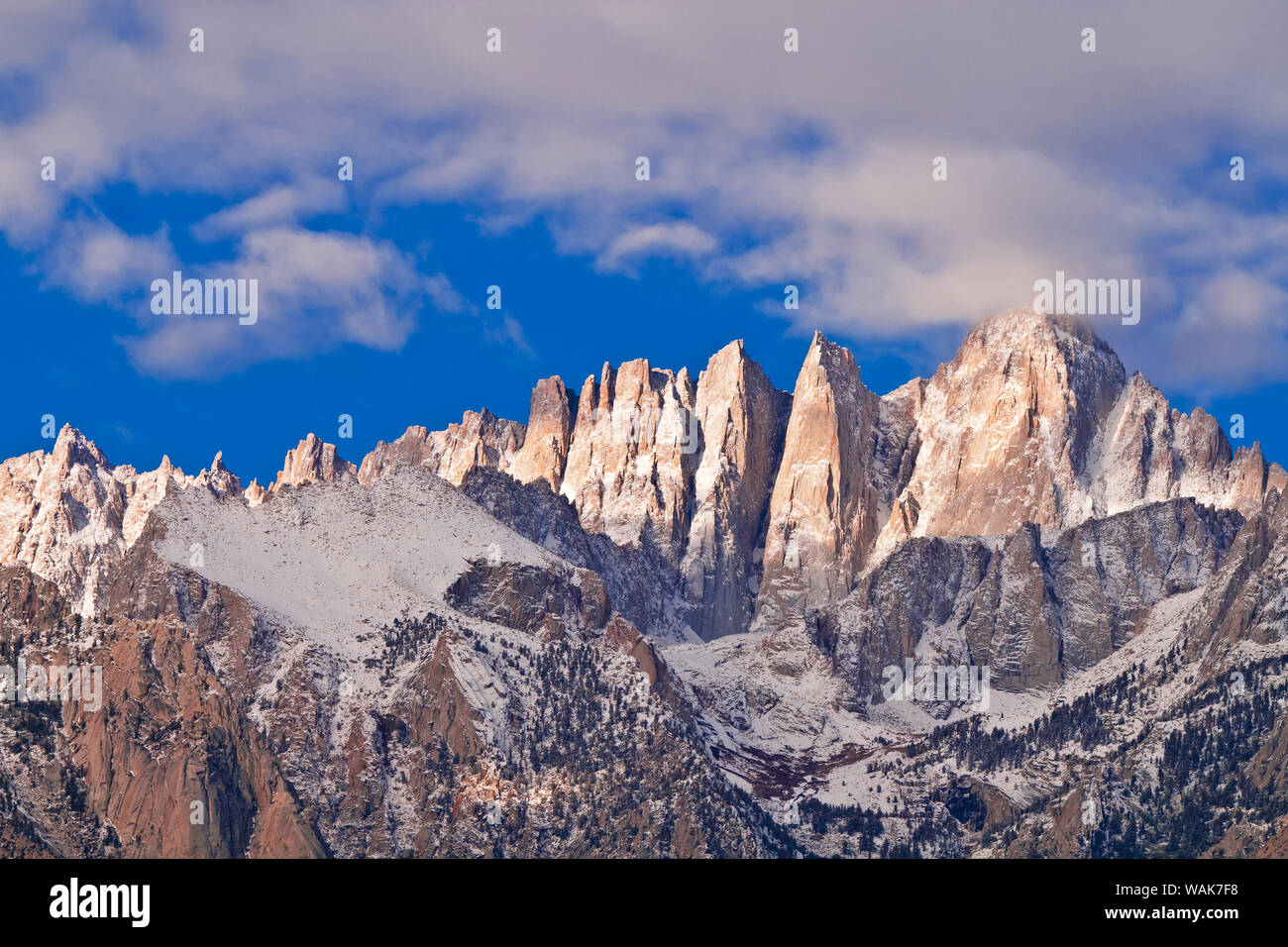 Dawn light on Mount Whitney from the Alabama Hills, Sequoia National