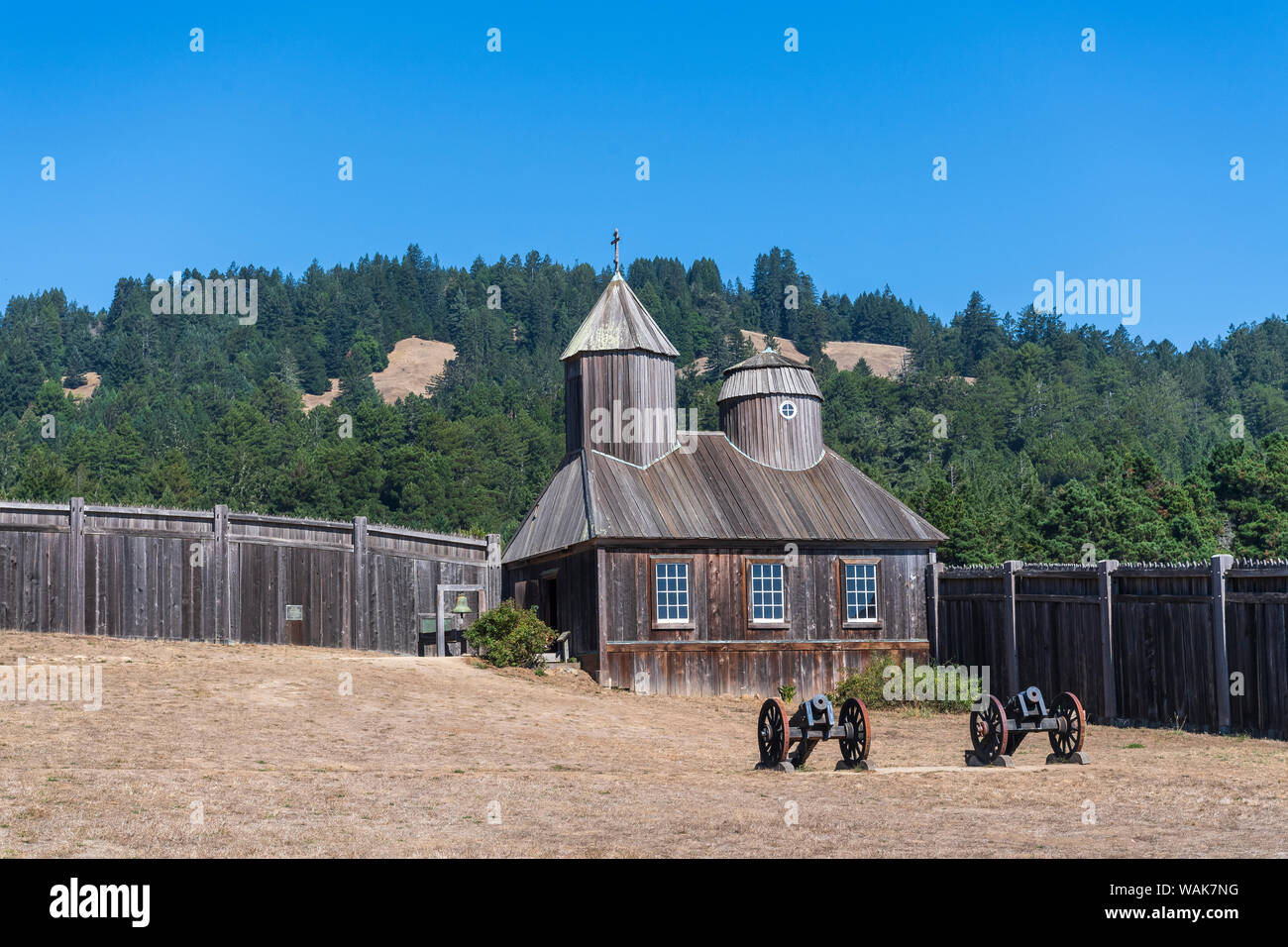 Corner of the Russian settled Fort Ross in California Stock Photo Alamy