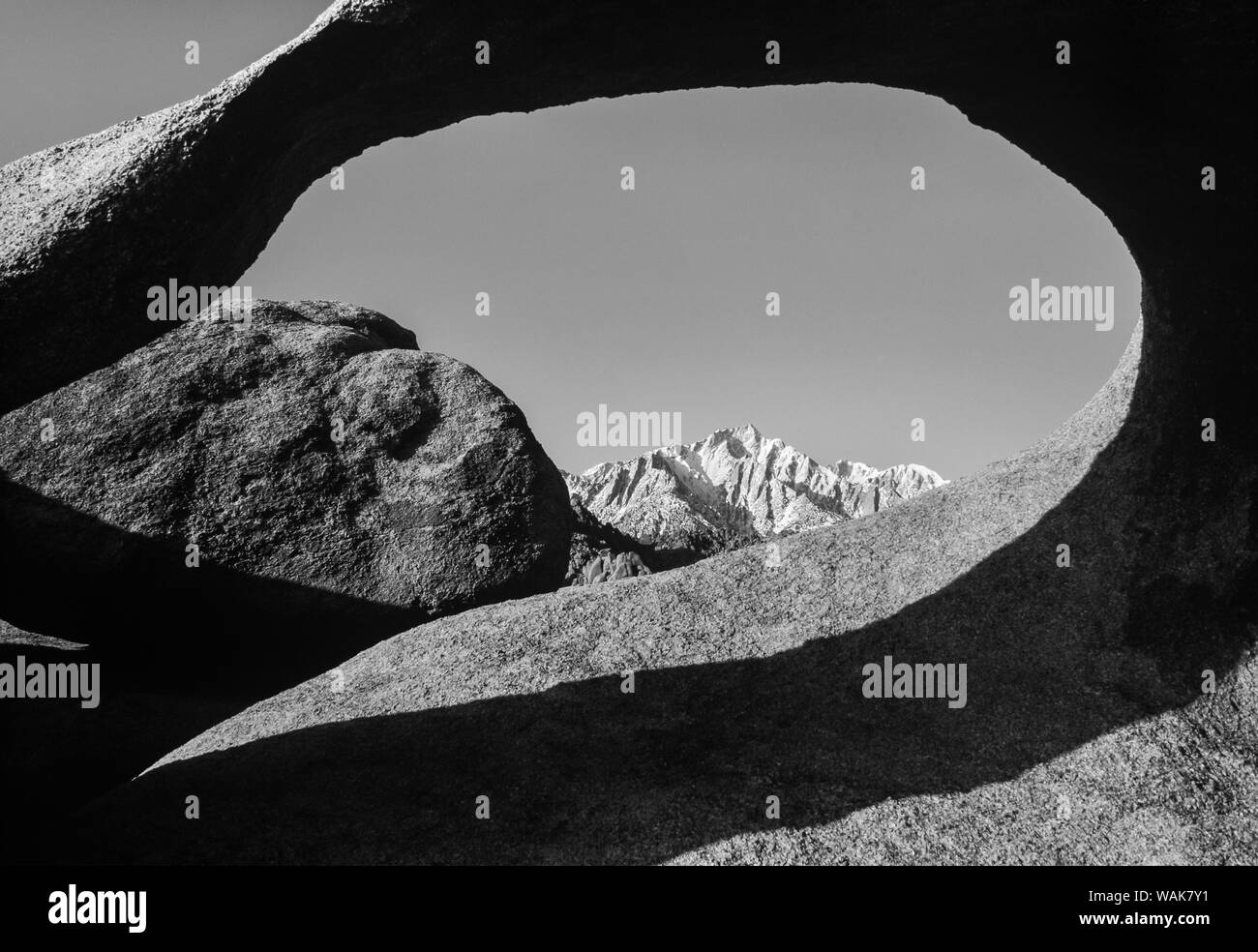 Alabama hills california black and white hi-res stock