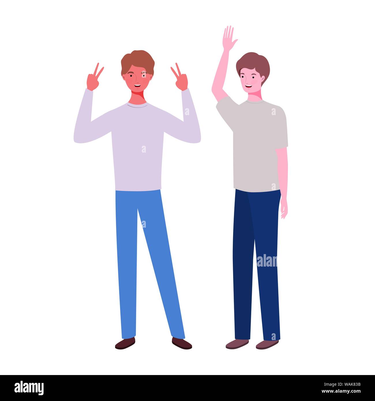 young men standing on white background Stock Vector Image & Art - Alamy