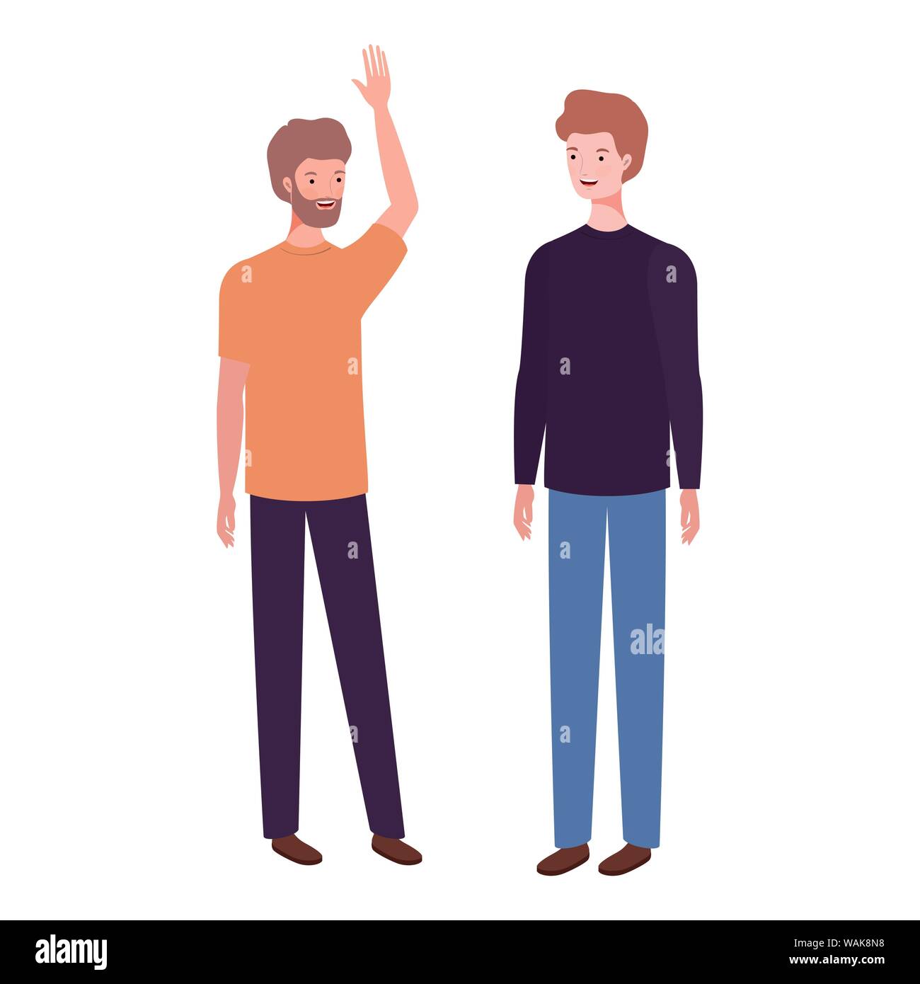 young men standing on white background Stock Vector Image & Art - Alamy