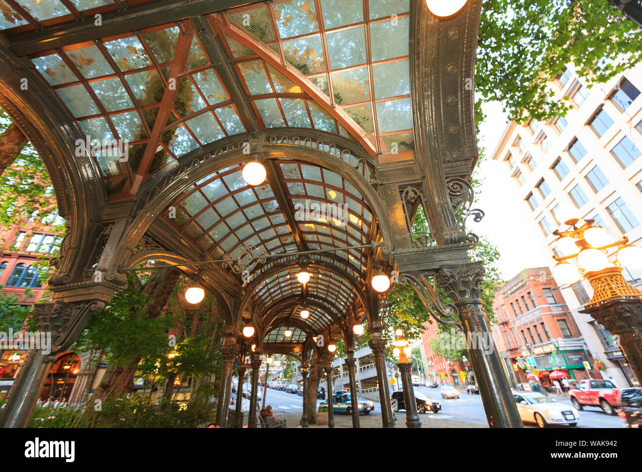 Pergola, Pioneer Square, historical area, Seattle, Washington State, USA Stock Photo